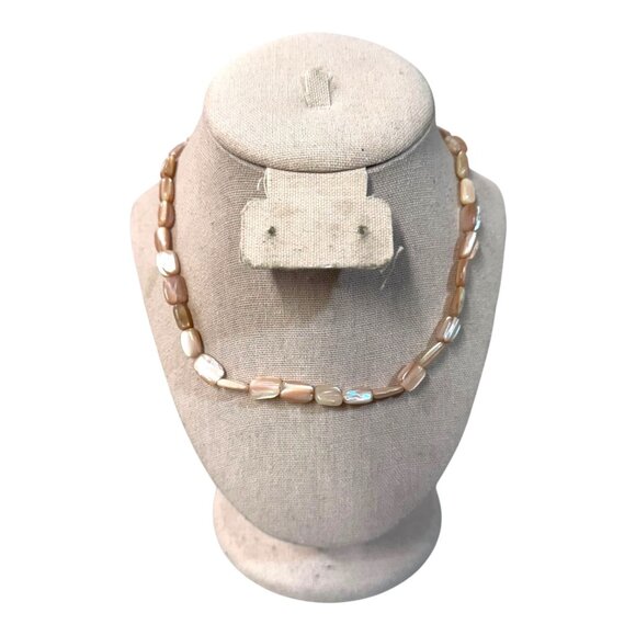 Sterling Silver Jay King 925 Necklace Mother of Pearl Pink Opal ? Shell Beads - Picture 2 of 9